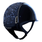 Preview: Samshield Reithelm Shadow Glossy Blue - Crystal Leaf Blue Dressage - inkl. Inlay
