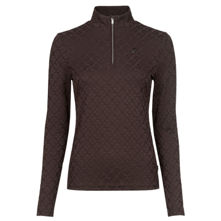 Preview: Cavaldarsha Damen Half Zip Langarmshirt Café Noir