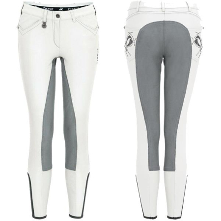 Preview: Pikeur Reithose Piana Kontrast McCrown Ganzbesatz - weiss