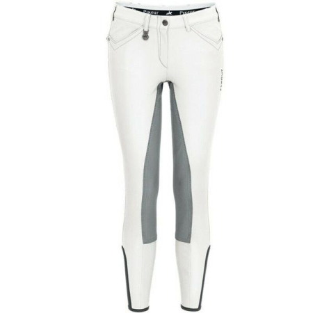 Preview: Pikeur Reithose Piana Kontrast McCrown Ganzbesatz - weiss