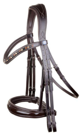 Preview: Horse Star Kandare Oslo, braun/braun unterlegt, lack