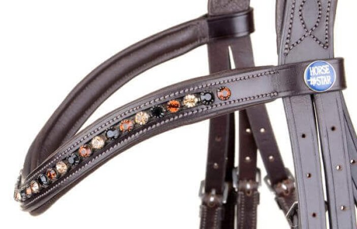 Preview: Horse Star Kandare Oslo, braun/braun unterlegt, lack