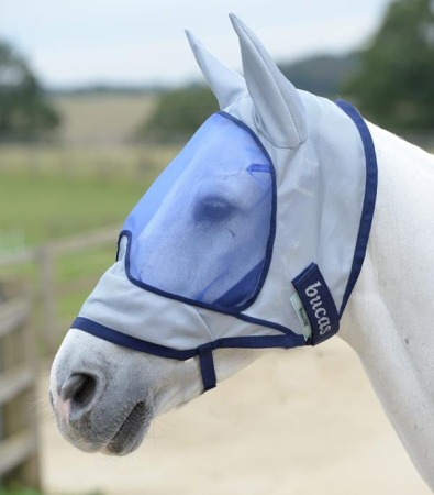 Bucas Buzz-Off Deluxe Ears silver / navy