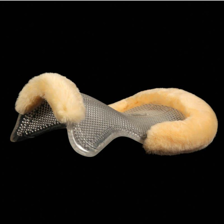 Preview: Acavallo Therapeutic Gel Pad mit Lammfellrand Größe L