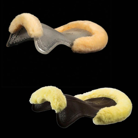 Preview: Acavallo Therapeutic Gel Pad mit Lammfellrand Größe L