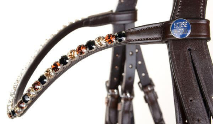 Preview: Horse Star Kandare Oslo, braun/braun unterlegt, lack