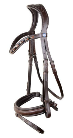 Preview: Horse Star Trense Dublin Braun - Nasenriemen mit Gebissringausschnitt