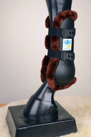 Preview: Horse Star Hartschalengamasche Faux Fur mit Knopfverschluss