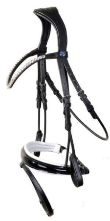 Preview: Horse Star Trense Oxford, schwarz/weiss unterlegt, lack