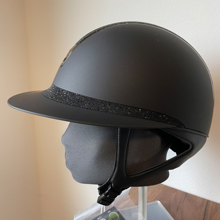 Preview: Samshield Reithelm Miss Shield 2.0 Shadowmatt Black - inkl. Inlay - Top & Frontalband Crystal Fabric Swarovski Black