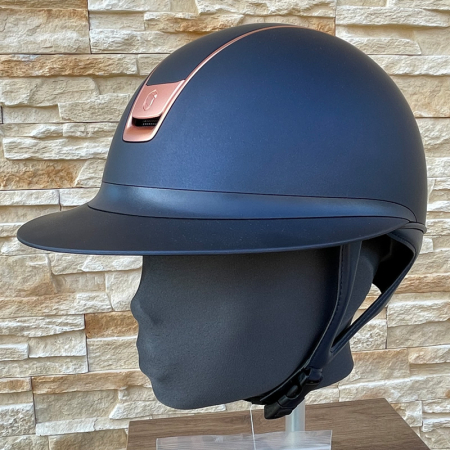 Preview: Samshield Reithelm Miss Shield 2.0 Shadowmatt Blue - inkl. Inlay - Trim & Blason Rosegold