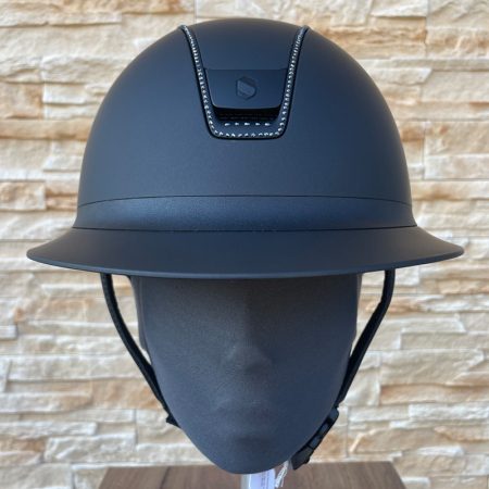 Preview: Samshield Reithelm Miss Shield 2.0 Shadowmatt Black - inkl. Inlay, Trim Matt Black + 300 Swarovski Crystal Black