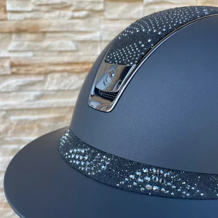 Samshield Reithelm Miss Shield 2.0 Shadowmatt Black - inkl. Inlay - Top & Frontalband Crystal Intarsia Black