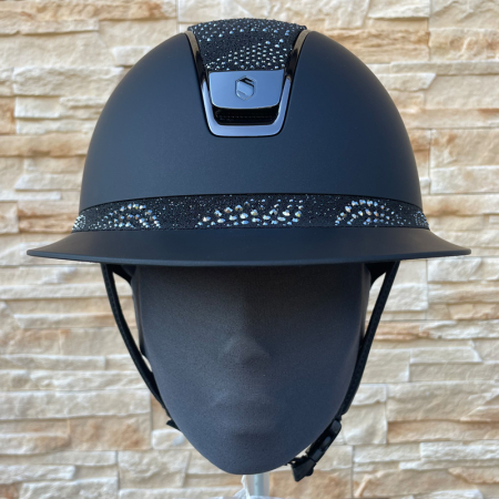 Preview: Samshield Reithelm Miss Shield 2.0 Shadowmatt Black - inkl. Inlay - Top & Frontalband Crystal Intarsia Black