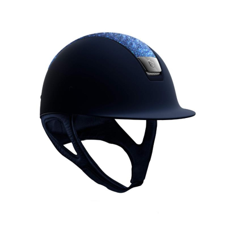 Preview: Samshield Reithelm Shadowmatt Blue Crystal Fabric Blue Dressage - inkl. Inlay