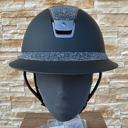 Preview: Samshield Reithelm Miss Shield 2.0 Shadowmatt Black - inkl. Inlay - Top & Frontalband Ultra Fine Rock Black