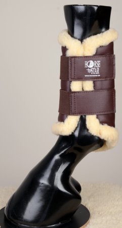 Preview: Horse Star Dressurgamasche Faux Fur mit Klettverschluss, braun