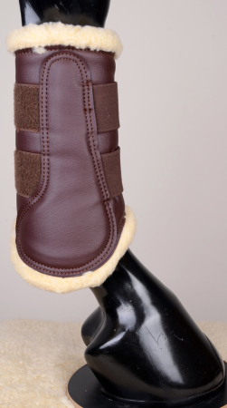 Preview: Horse Star Dressurgamasche Faux Fur mit Klettverschluss, braun