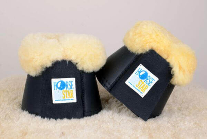 Horse Star Kunstleder Springglocken mit Fell