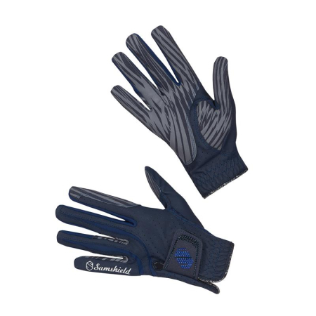 Preview: Reithandschuh V-Skin Crystal Steine blau