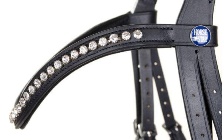 Preview: Horse Star Trense Dublin, schwarz/weiß unterlegt, lack