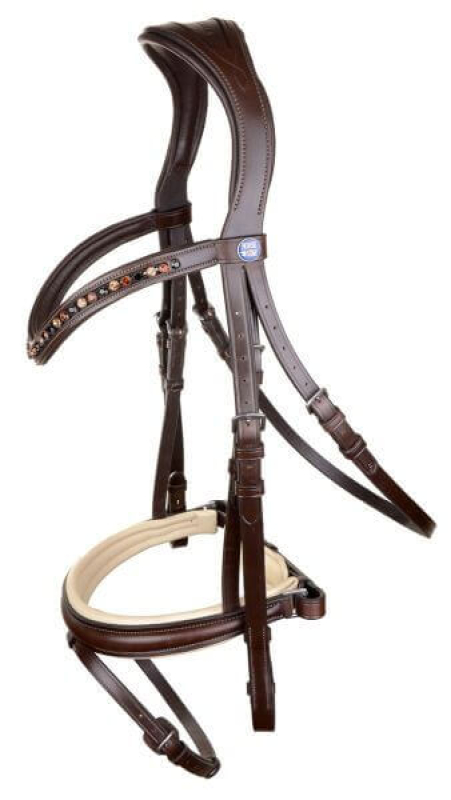 Horse Star Trense Dublin, braun/creme unterlegt