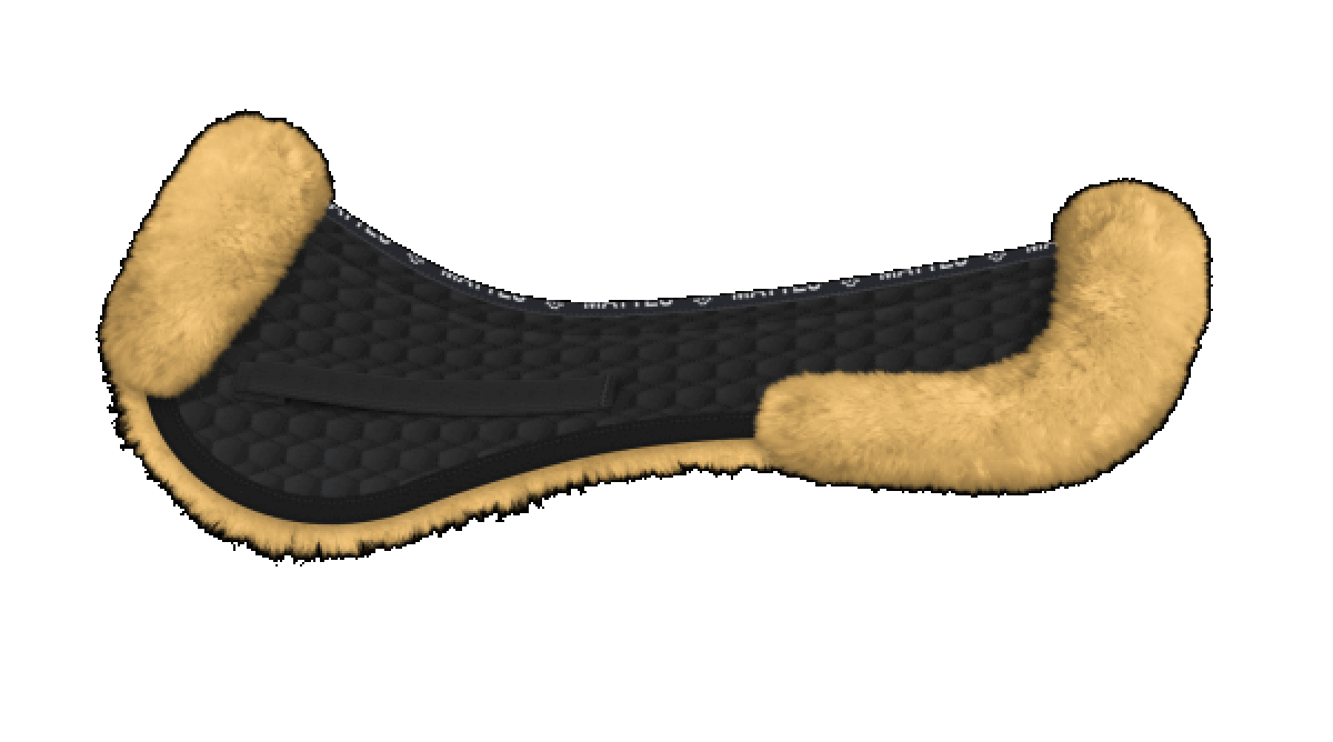 Mattes Sattelkissen mit Rand vorne und hinten, Fell im Sitzbereich, DR