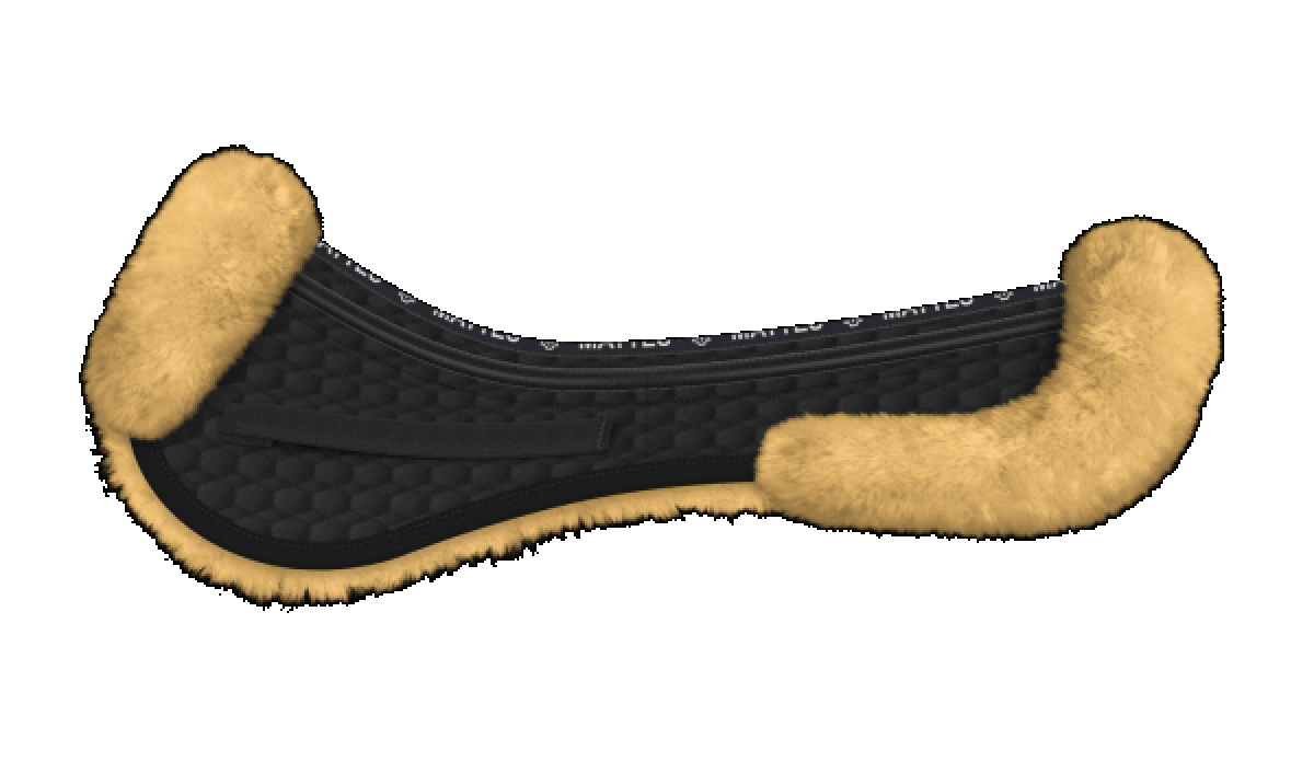 Mattes Correction Sattelkissen mit Rand vorne und hinten, Fell im Sitzbereich, DR