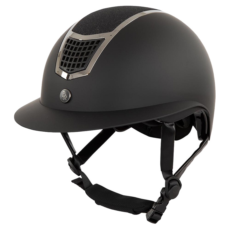 BR Riding Helmet Lambda Plus Glitter - Big Visor - Schwarz/Gunmeta