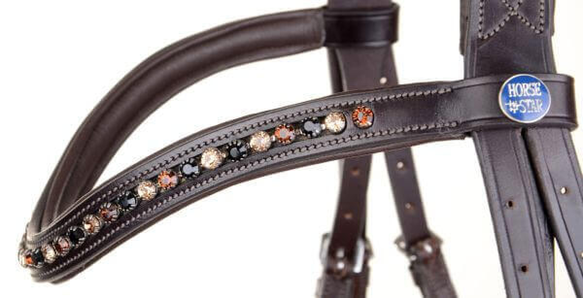 Horse Star Trense Dublin Braun - creme unterlegt