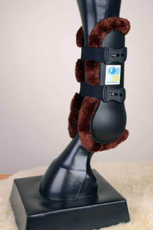 Horse Star Hartschalengamasche Faux Fur mit Knopfverschluss