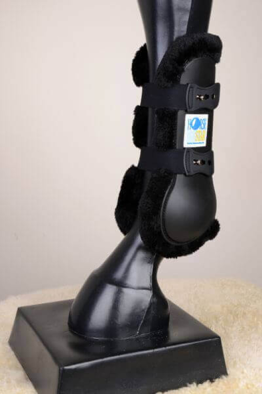 Horse Star Hartschalengamasche Faux Fur mit Knopfverschluss