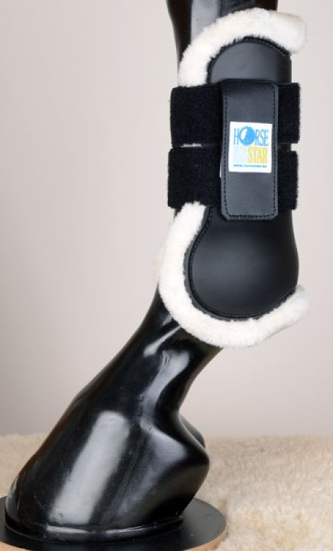 Horse Star Hartschalengamasche Faux Fur mit Klettverschluss