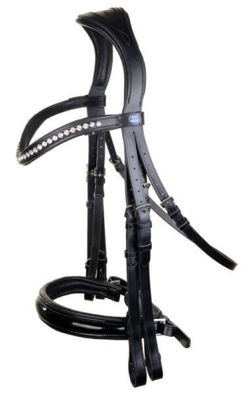 Horse Star Kandare Oslo, schwarz/schwarz unterlegt, lack