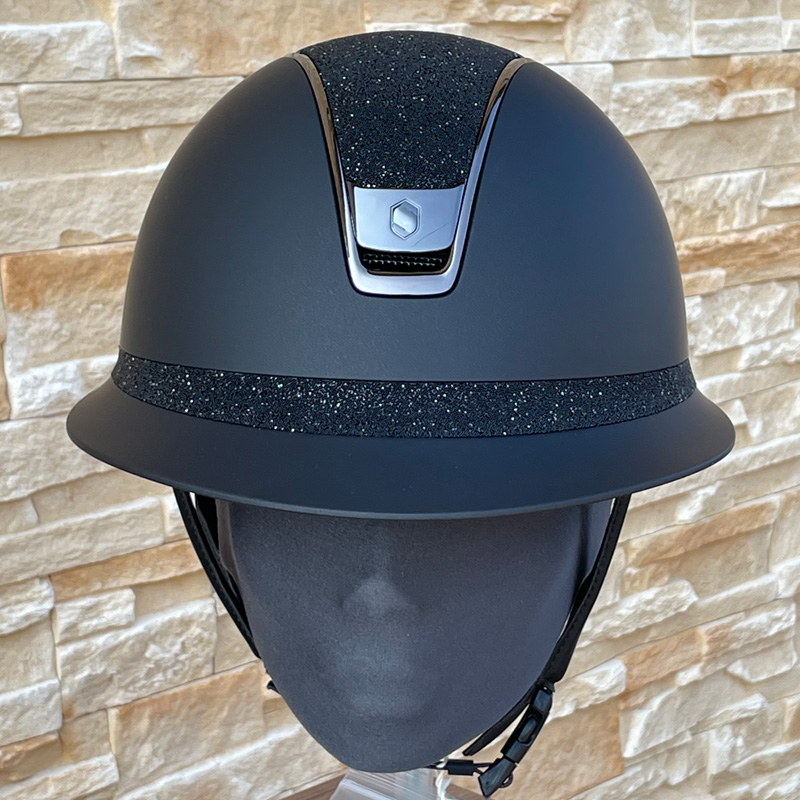 Samshield Reithelm Miss Shield 2.0 Shadowmatt Black - inkl. Inlay - Top & Frontalband Crystal Fabric Swarovski Black