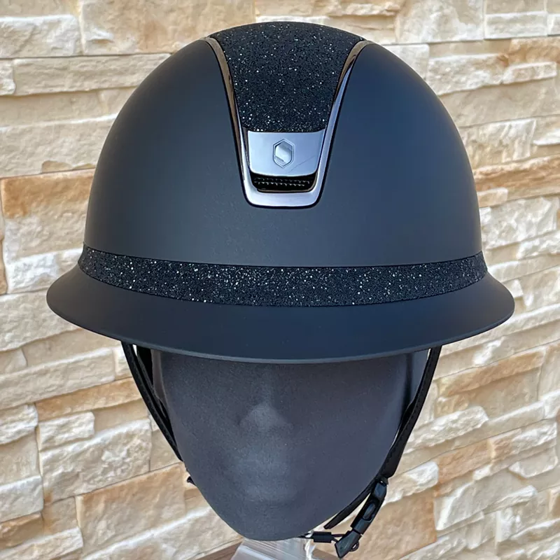 Samshield Reithelm Miss Shield 2.0 Shadowmatt Black - inkl. Inlay - Top & Frontalband Crystal Fabric Swarovski Black