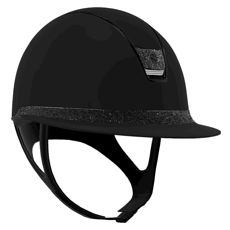 Samshield Reithelm Miss Shield 2.0 Shadowmatt Black - inkl. Inlay - Frontalband + Blason Crystal Fabric Swarovski Black