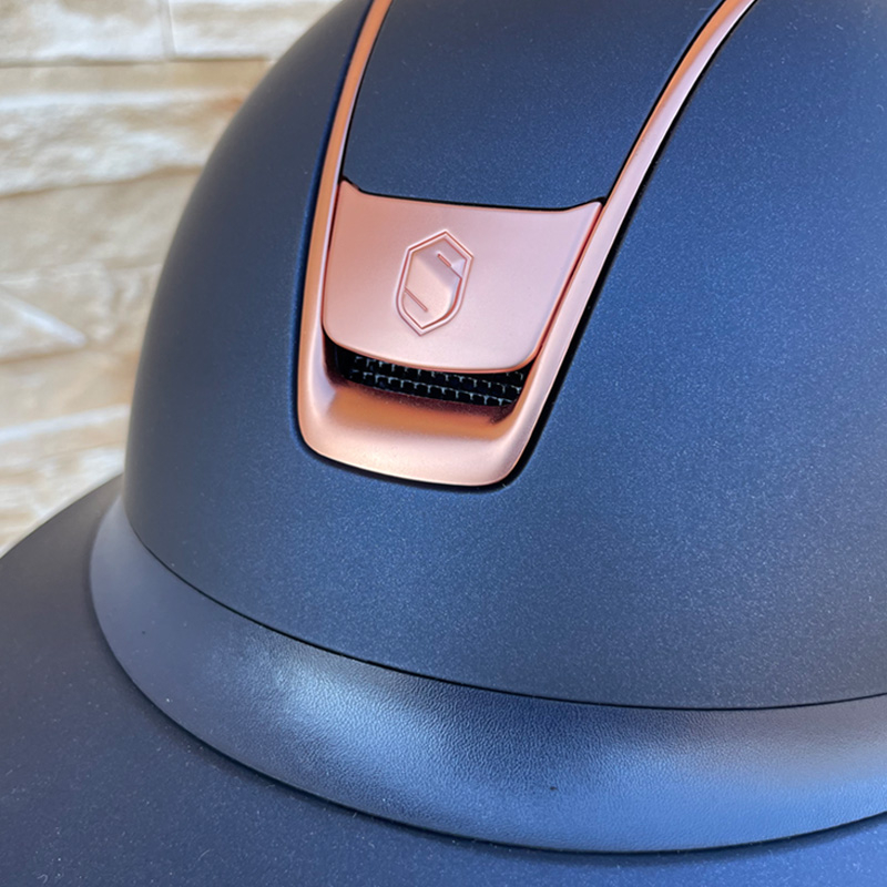 Samshield Reithelm Miss Shield 2.0 Shadowmatt Blue - inkl. Inlay - Trim & Blason Rosegold