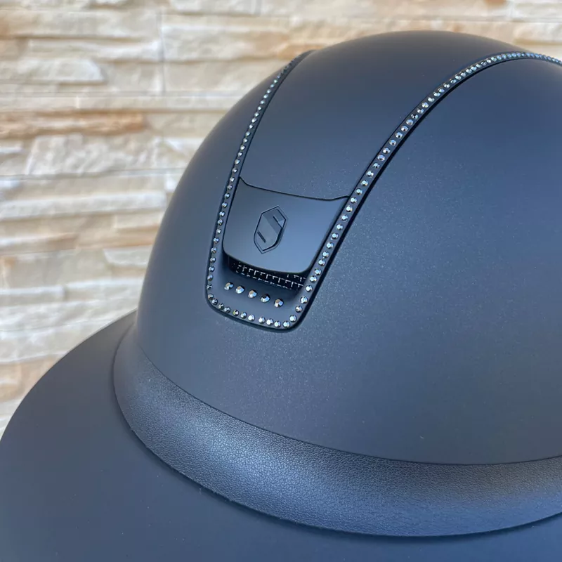 Samshield Reithelm Miss Shield 2.0 Shadowmatt Black - inkl. Inlay, Trim Matt Black + 300 Swarovski Crystal Black