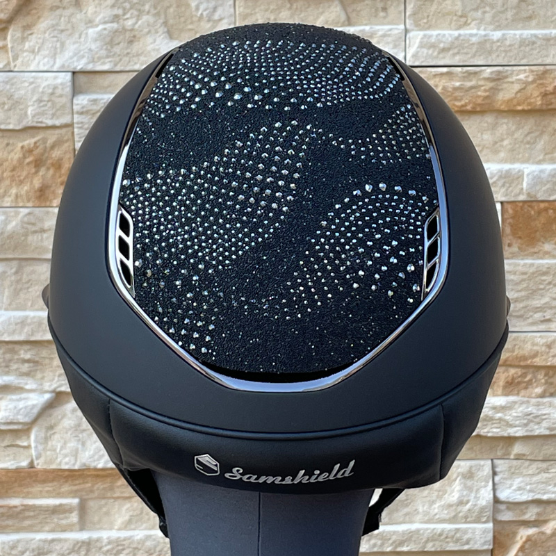 Samshield Reithelm Miss Shield 2.0 Shadowmatt Black - inkl. Inlay - Top & Frontalband Crystal Intarsia Black