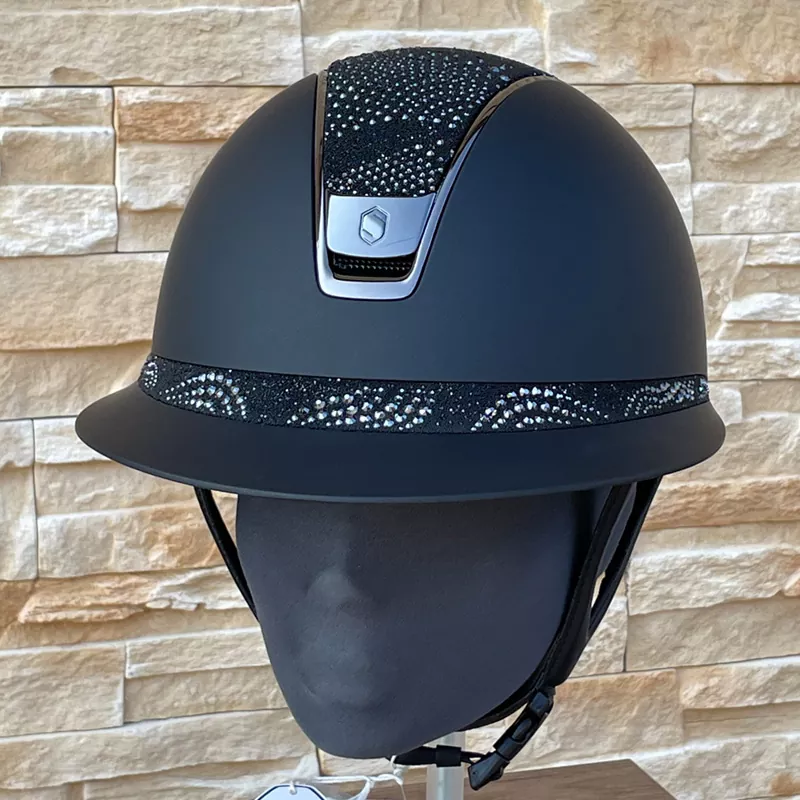 Samshield Reithelm Miss Shield 2.0 Shadowmatt Black - inkl. Inlay - Top & Frontalband Crystal Intarsia Black