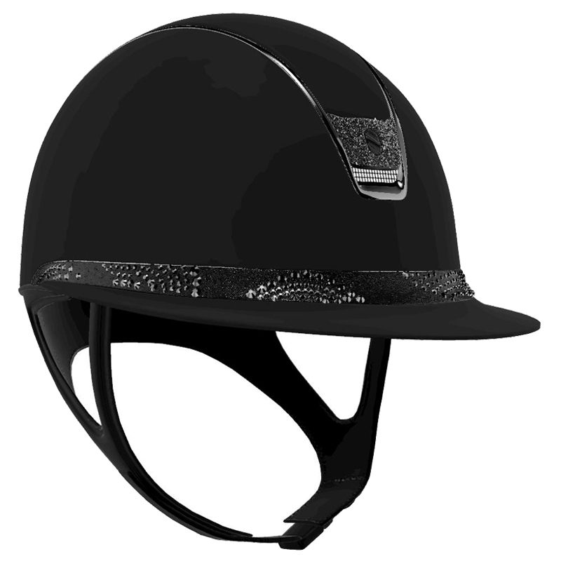 Samshield Reithelm Miss Shield 2.0 Shadowmatt Black - Blason Crystal Fabric Black - Frontalband Crystal Intarsia Black - inkl. Inlay