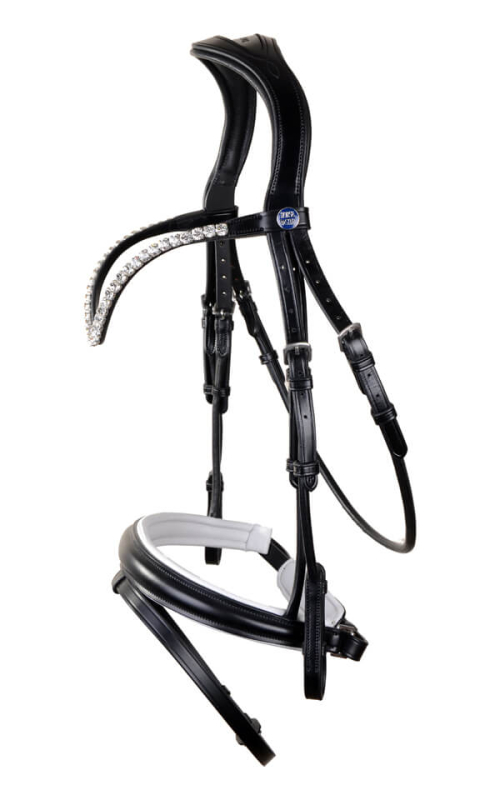 Horse Star Trense Oxford, schwarz/weiss unterlegt