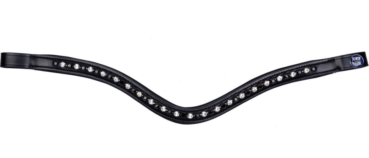 Horse Star Trense Oxford, schwarz/weiss unterlegt